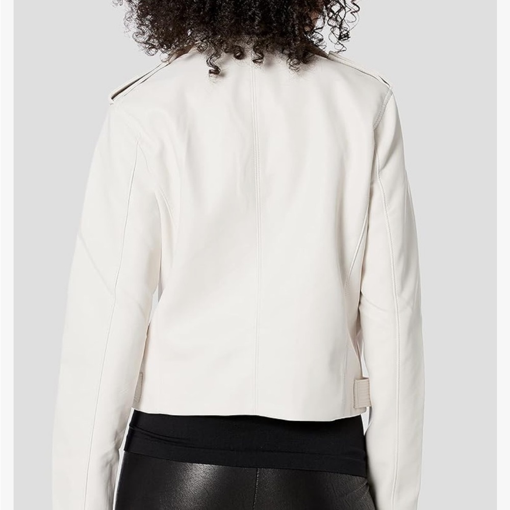 Blank NYC white leather jacket